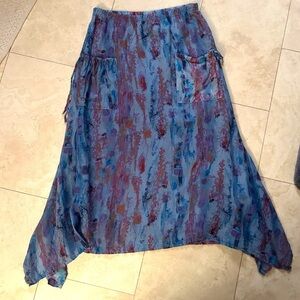 Click Asymmetrical Women's Skirt in Blue and Purple